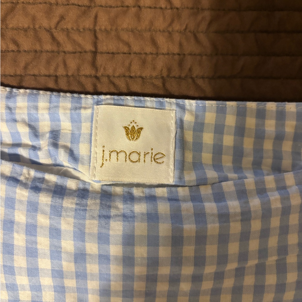 Light Blue Gingham Ruffle Mini Skirt - Picture 3 of 3